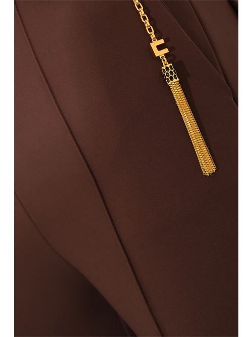 Pantaloni in crepe con catena gioiello Merlot Elisabetta Franchi | PA14157E2EA4